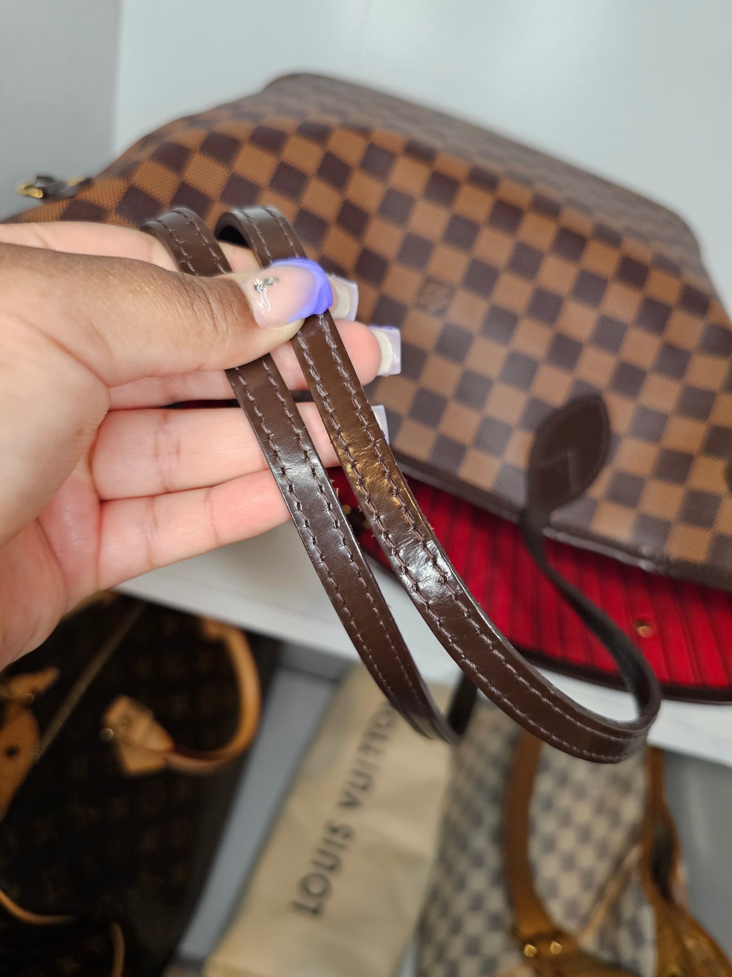 Louis Vuitton Damier Ebene Neverfull MM & Pochette SD0156