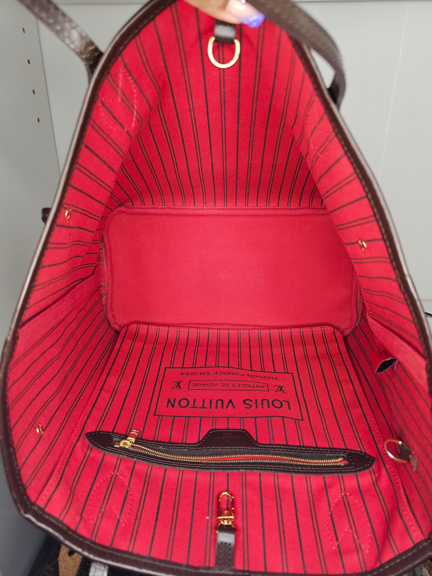 Louis Vuitton Damier Ebene Neverfull MM & Pochette SD0156