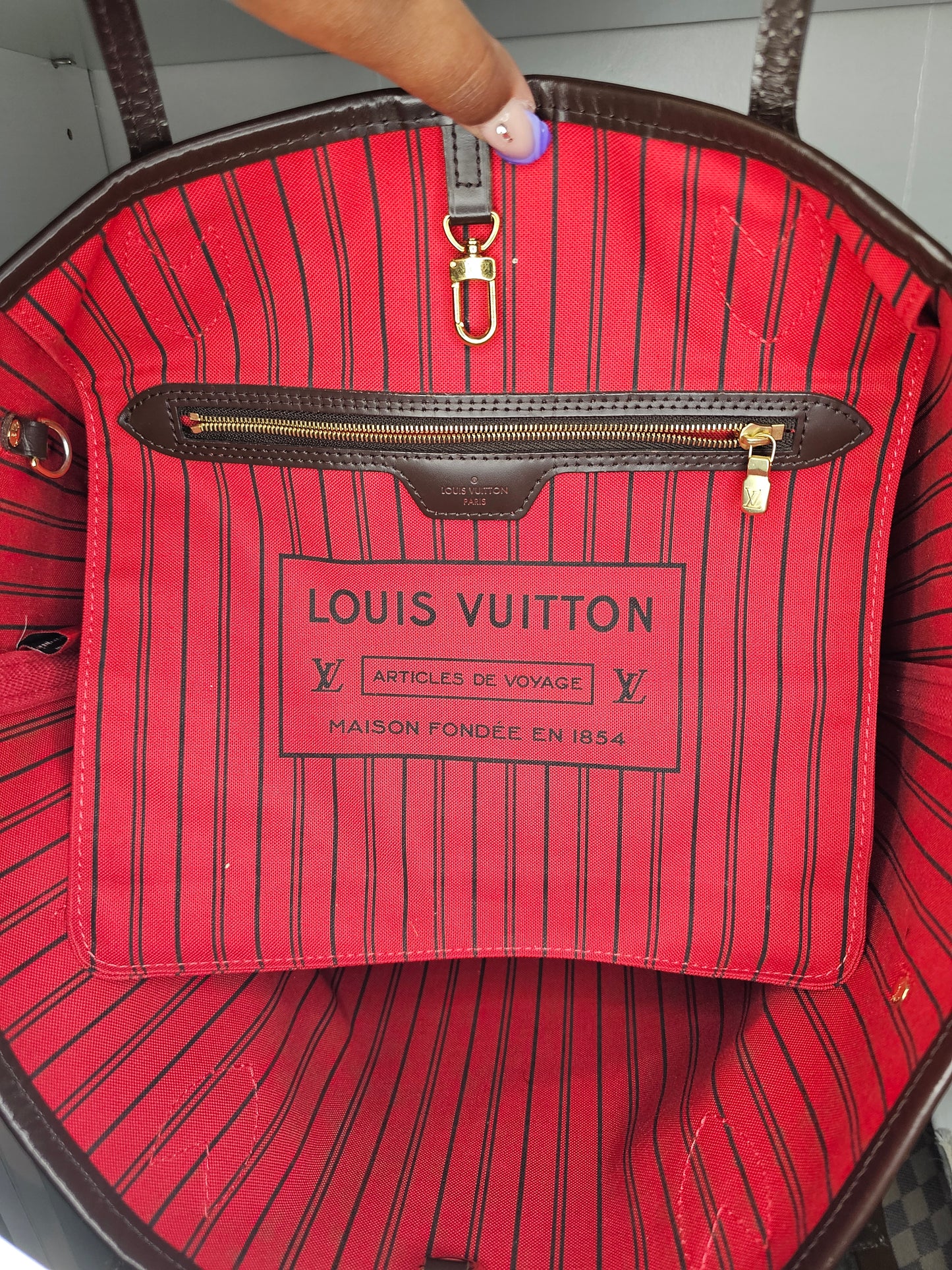 Louis Vuitton Damier Ebene Neverfull MM & Pochette SD0156