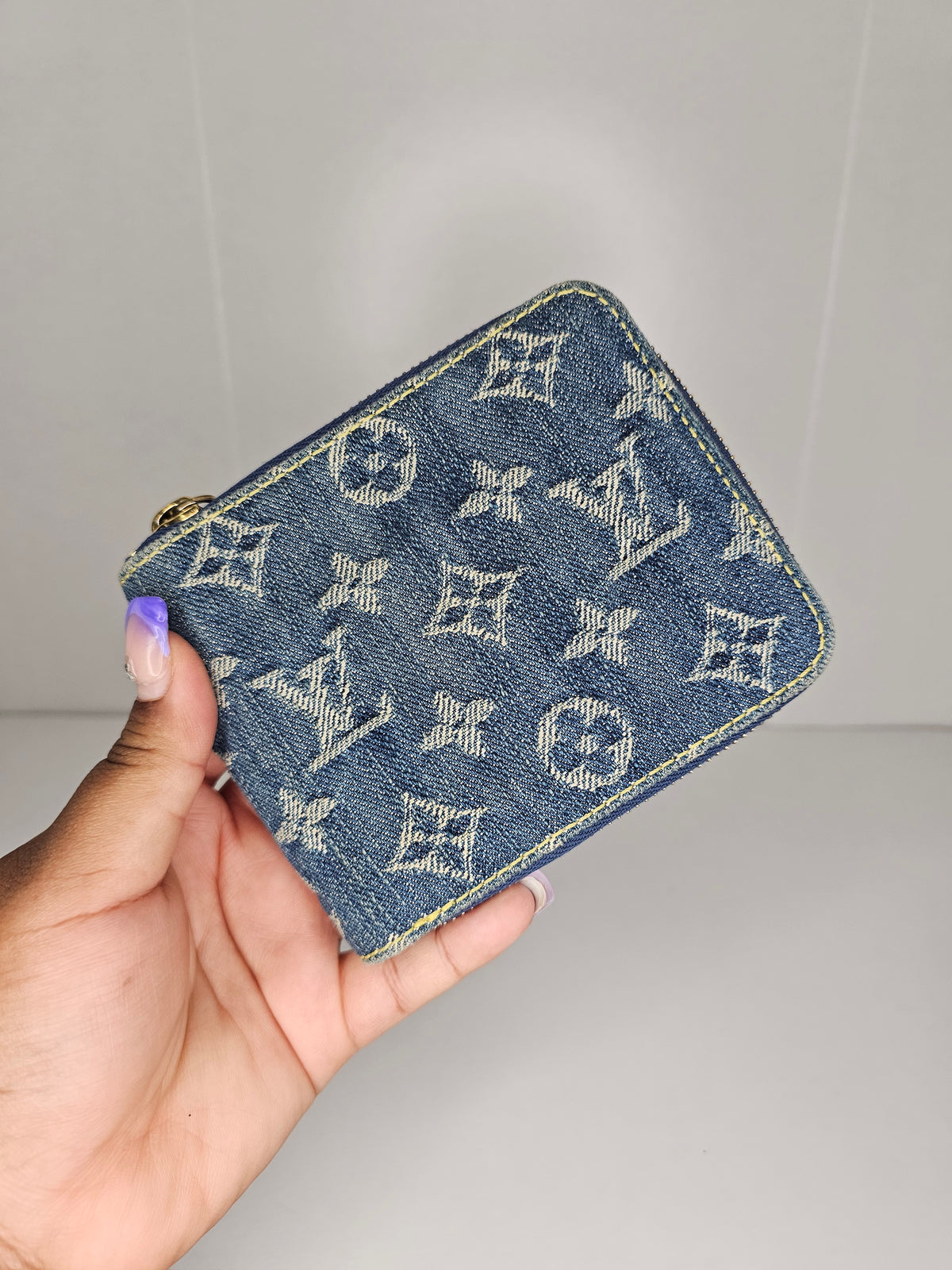 Louis Vuitton Blue Denim Compact Wallet TH0097