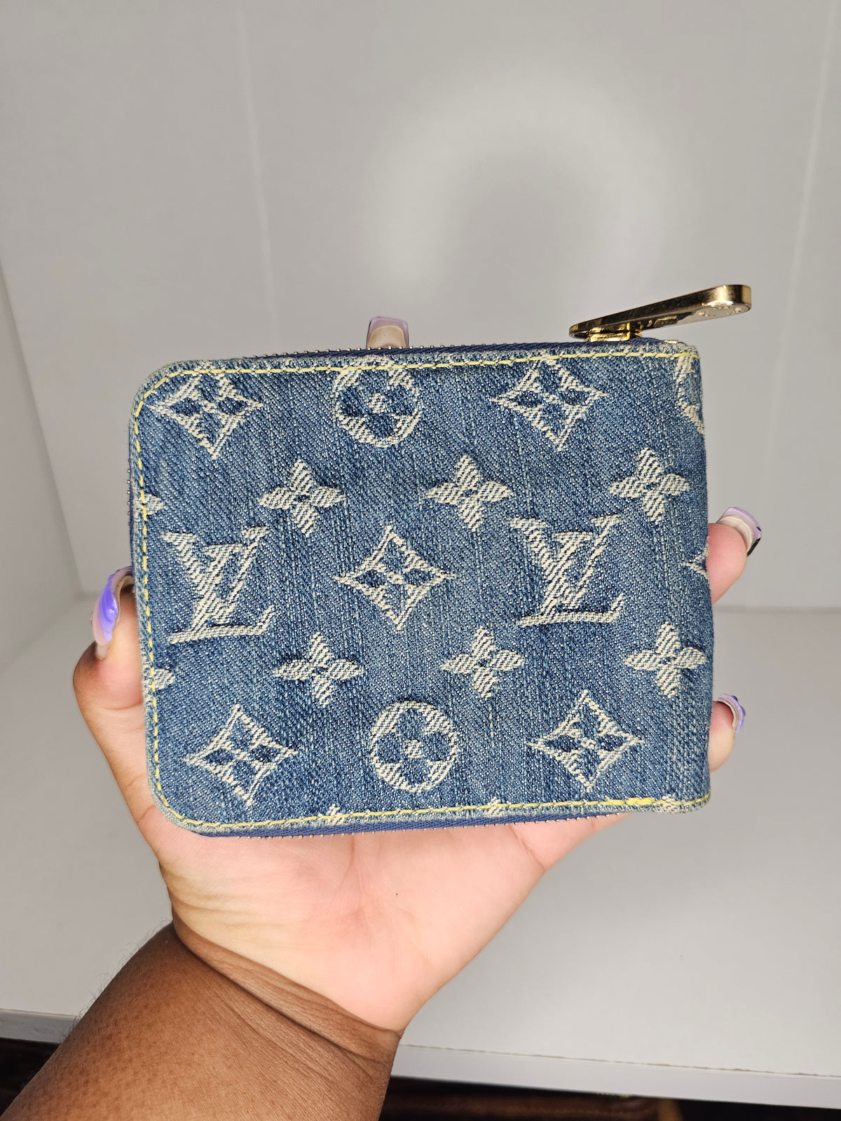 Louis Vuitton Blue Denim Compact Wallet TH0097