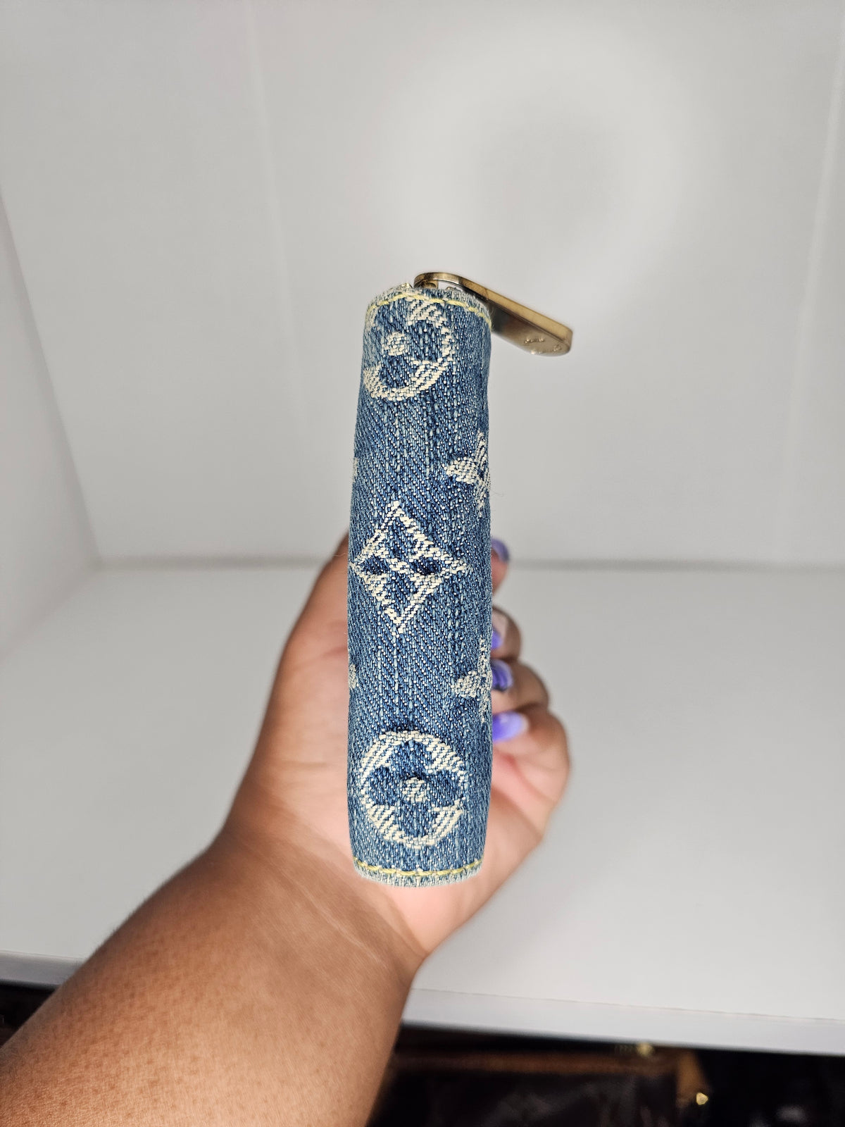 Louis Vuitton Blue Denim Compact Wallet TH0097