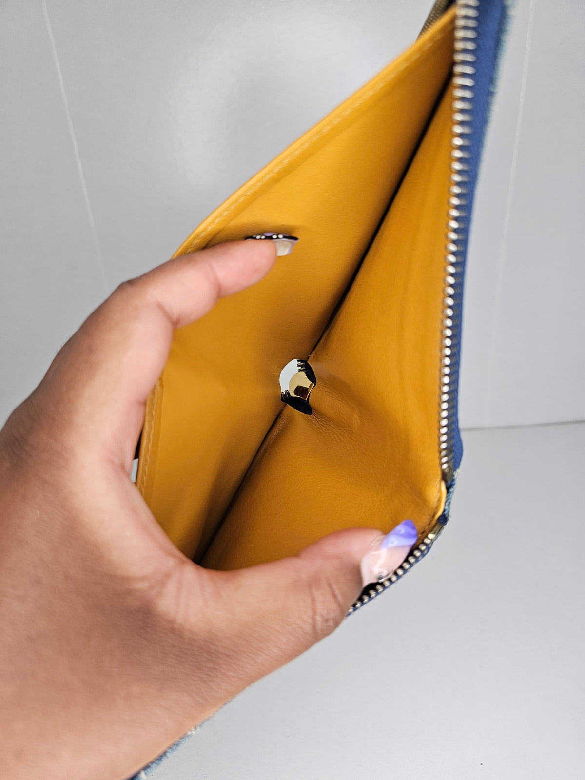 Louis Vuitton Blue Denim Compact Wallet TH0097