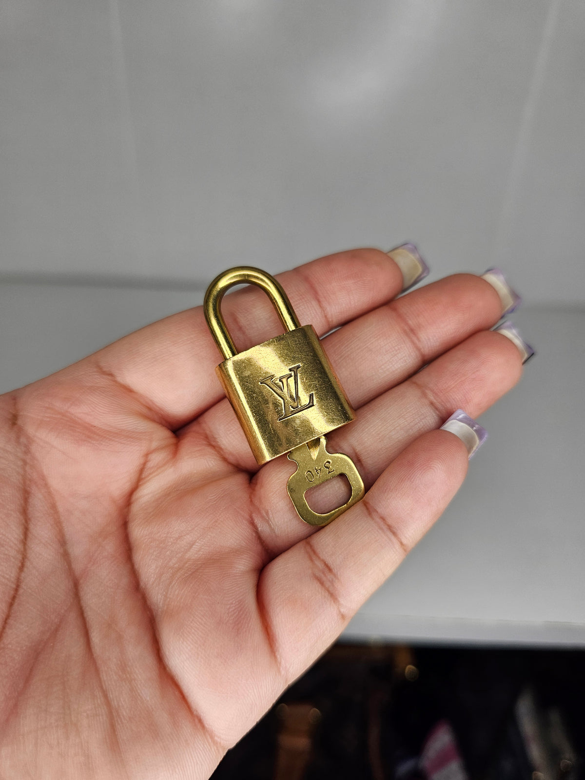 Louis Vuitton Lock and Key Set Gold Colored Brass #340