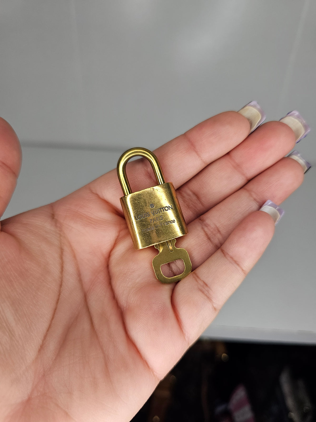 Louis Vuitton Lock and Key Set Gold Colored Brass #340