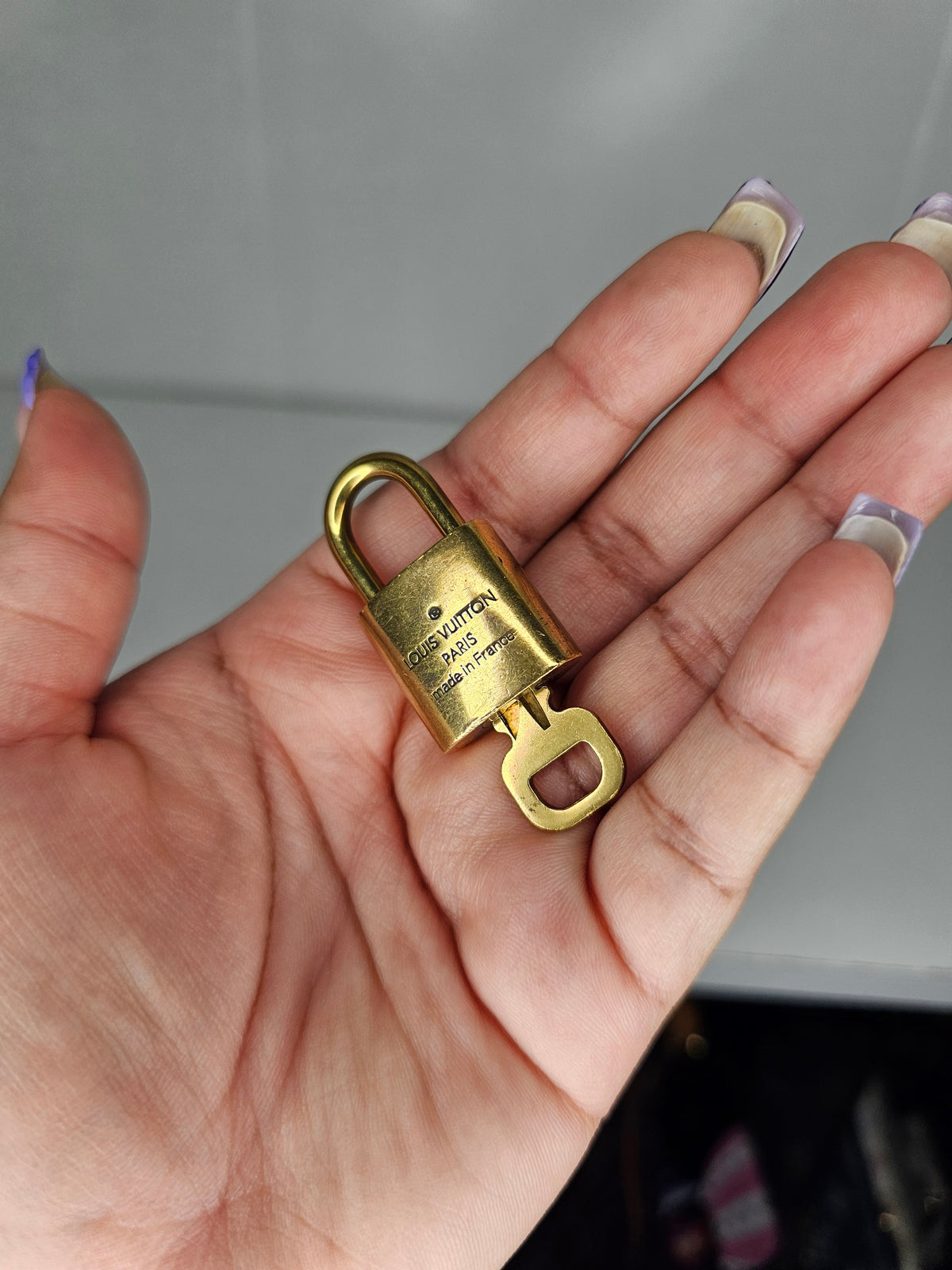 Louis Vuitton Lock and Key Set Gold Colored Brass #340