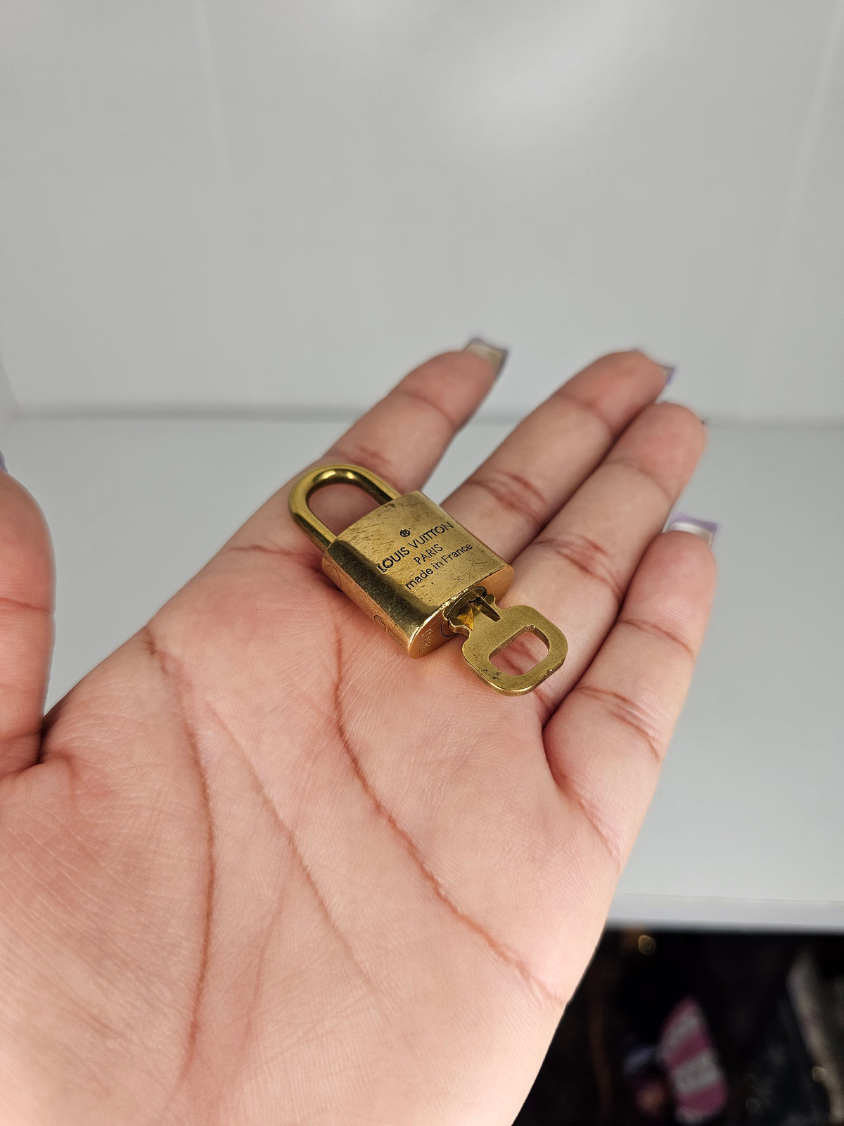 Louis Vuitton Lock and Key Set Gold Colored Brass #340