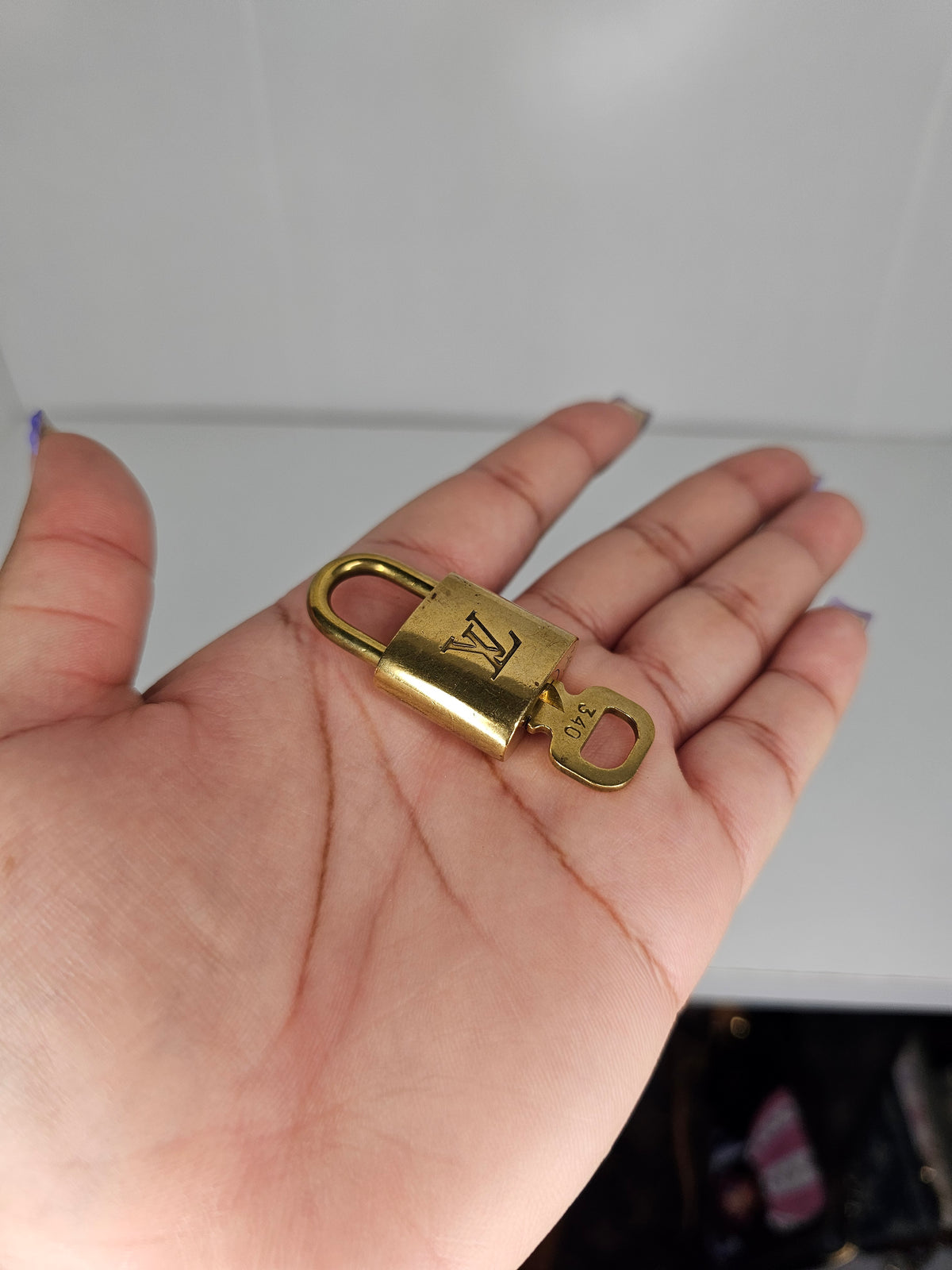 Louis Vuitton Lock and Key Set Gold Colored Brass #340