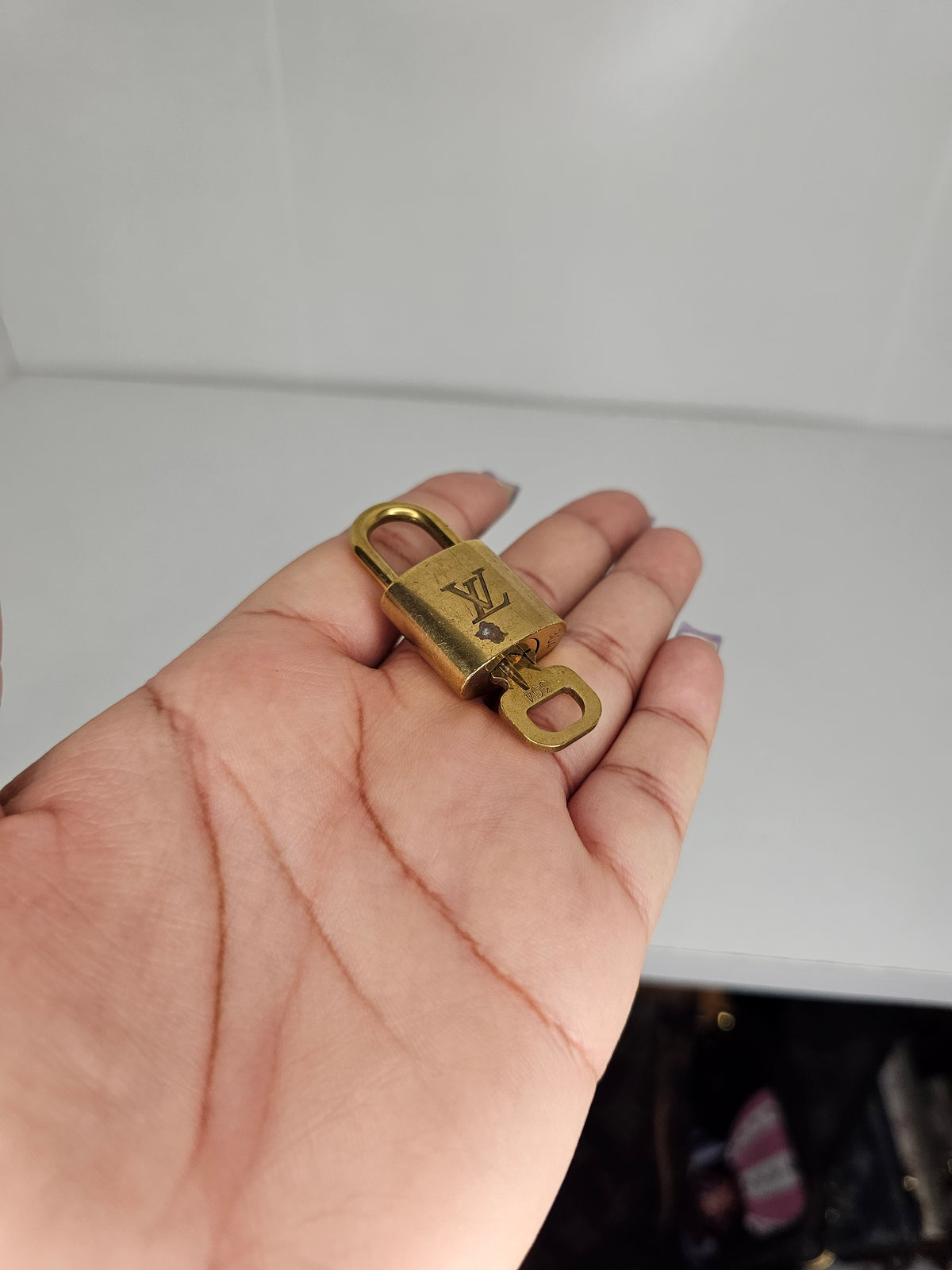 Louis Vuitton Lock and Key Set Gold Colored Brass #304