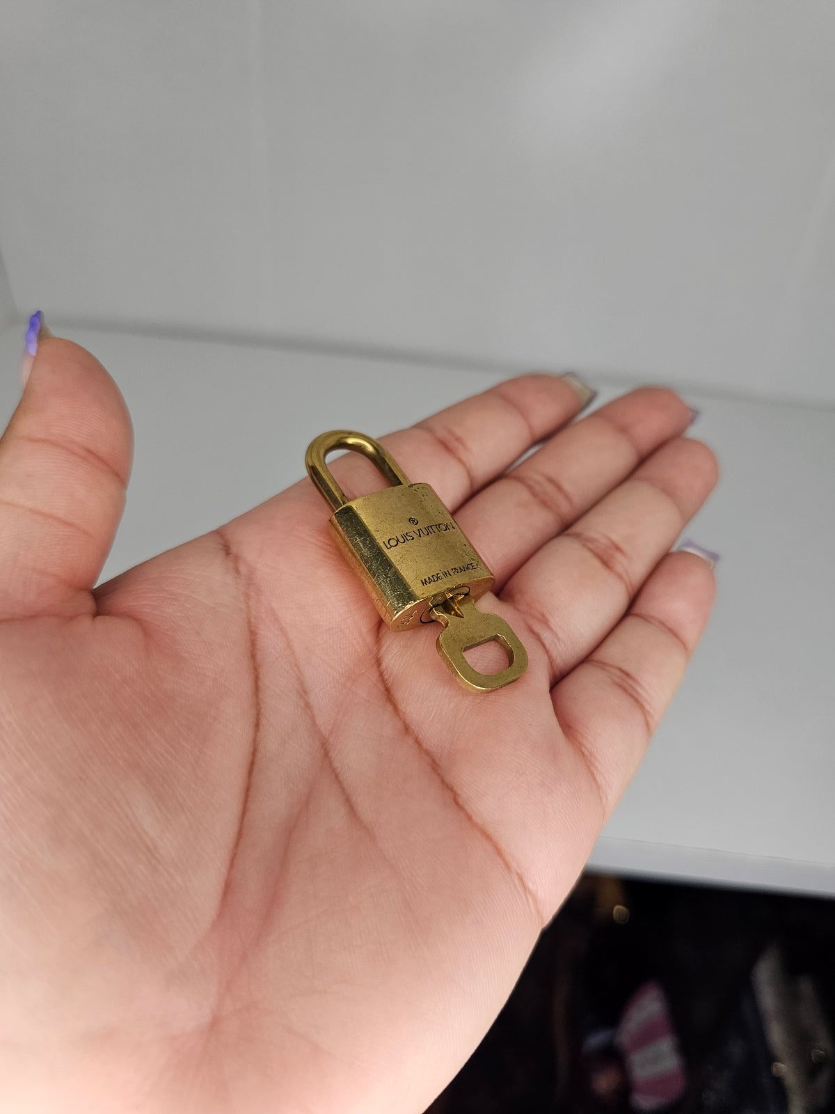 Louis Vuitton Lock and Key Set Gold Colored Brass #304