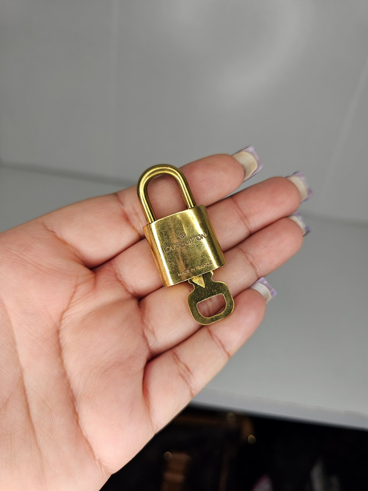 Louis Vuitton Lock and Key Set Gold Colored Brass #314