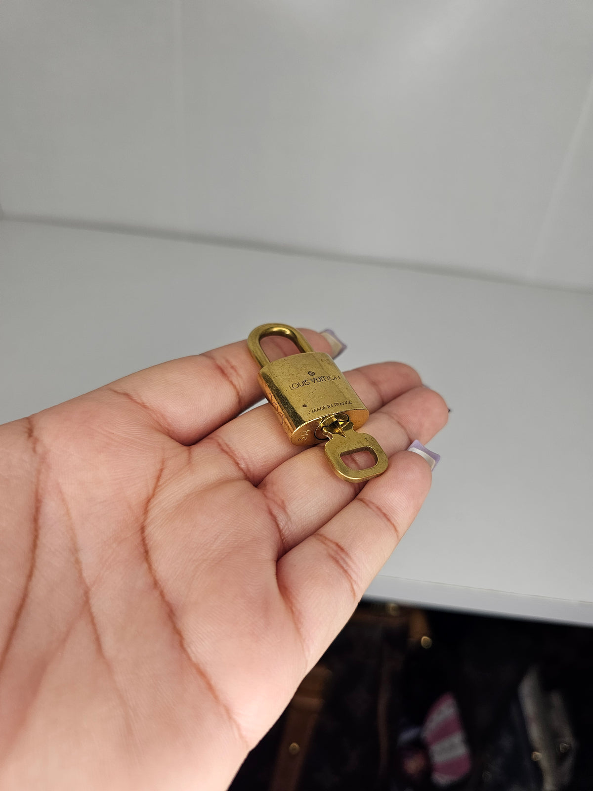 Louis Vuitton Lock and Key Set Gold Colored Brass #314
