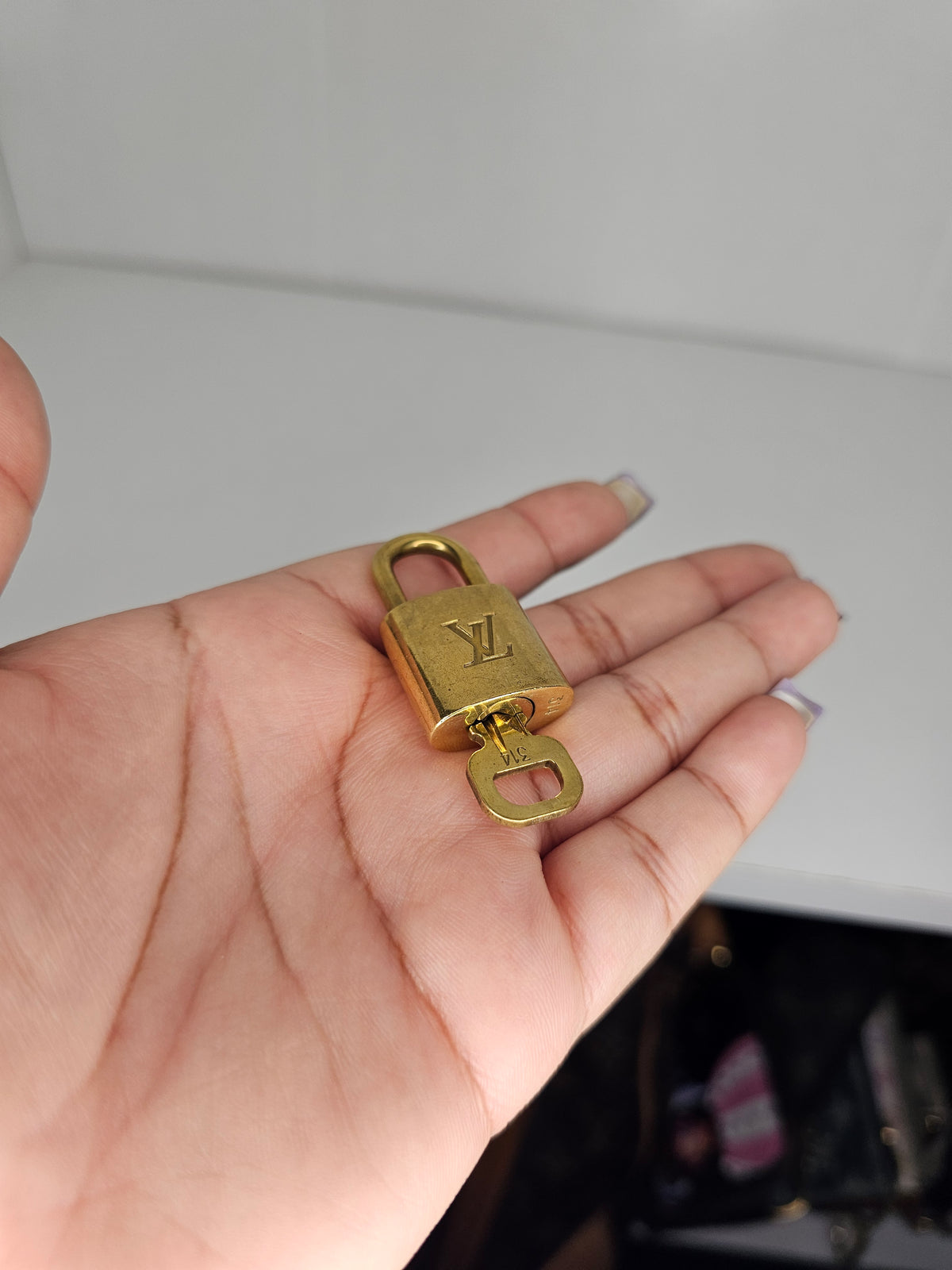 Louis Vuitton Lock and Key Set Gold Colored Brass #314