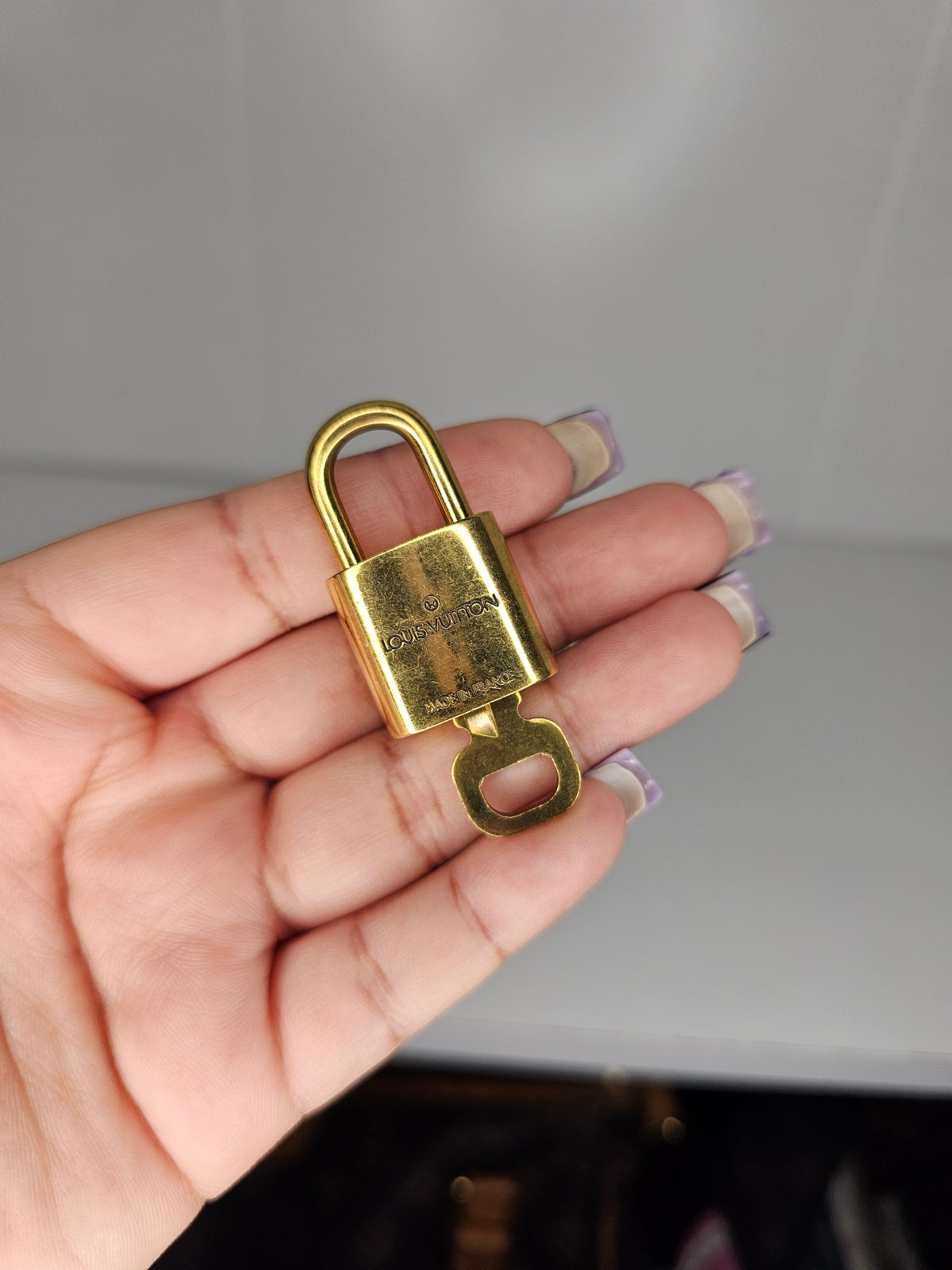 Louis Vuitton Lock and Key Set Gold Colored Brass #308