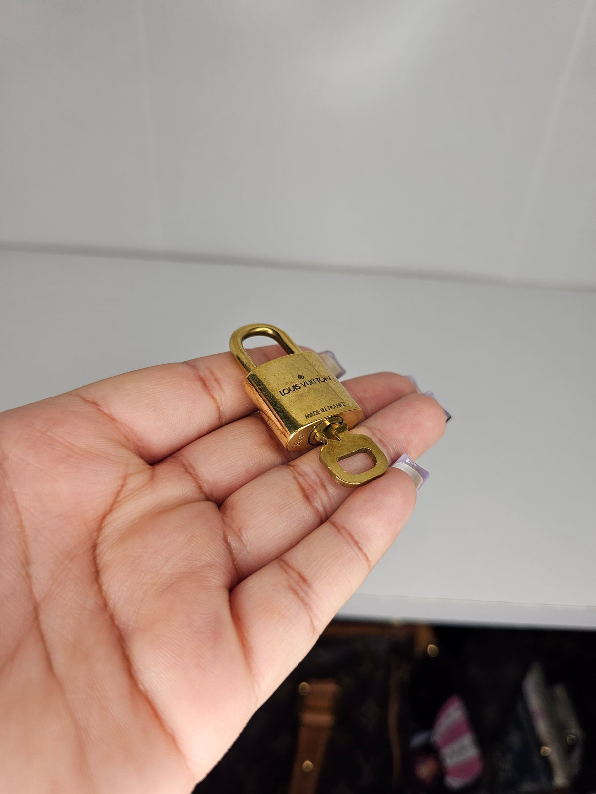Louis Vuitton Lock and Key Set Gold Colored Brass #308