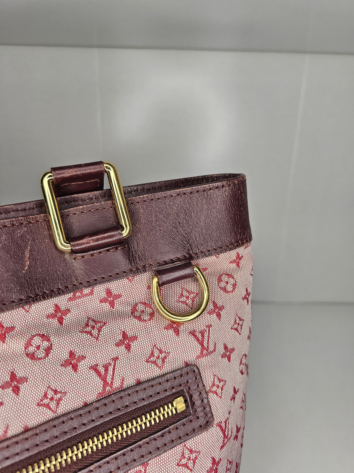 Louis Vuitton Red Mini Lin Lucille GM SR0093