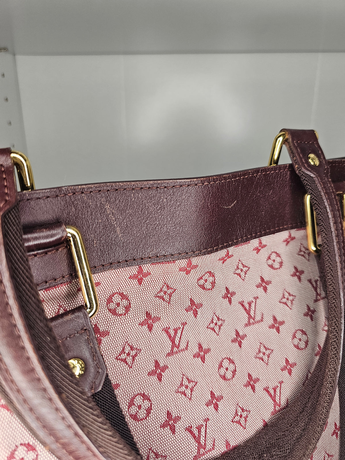 Louis Vuitton Red Mini Lin Lucille GM SR0093
