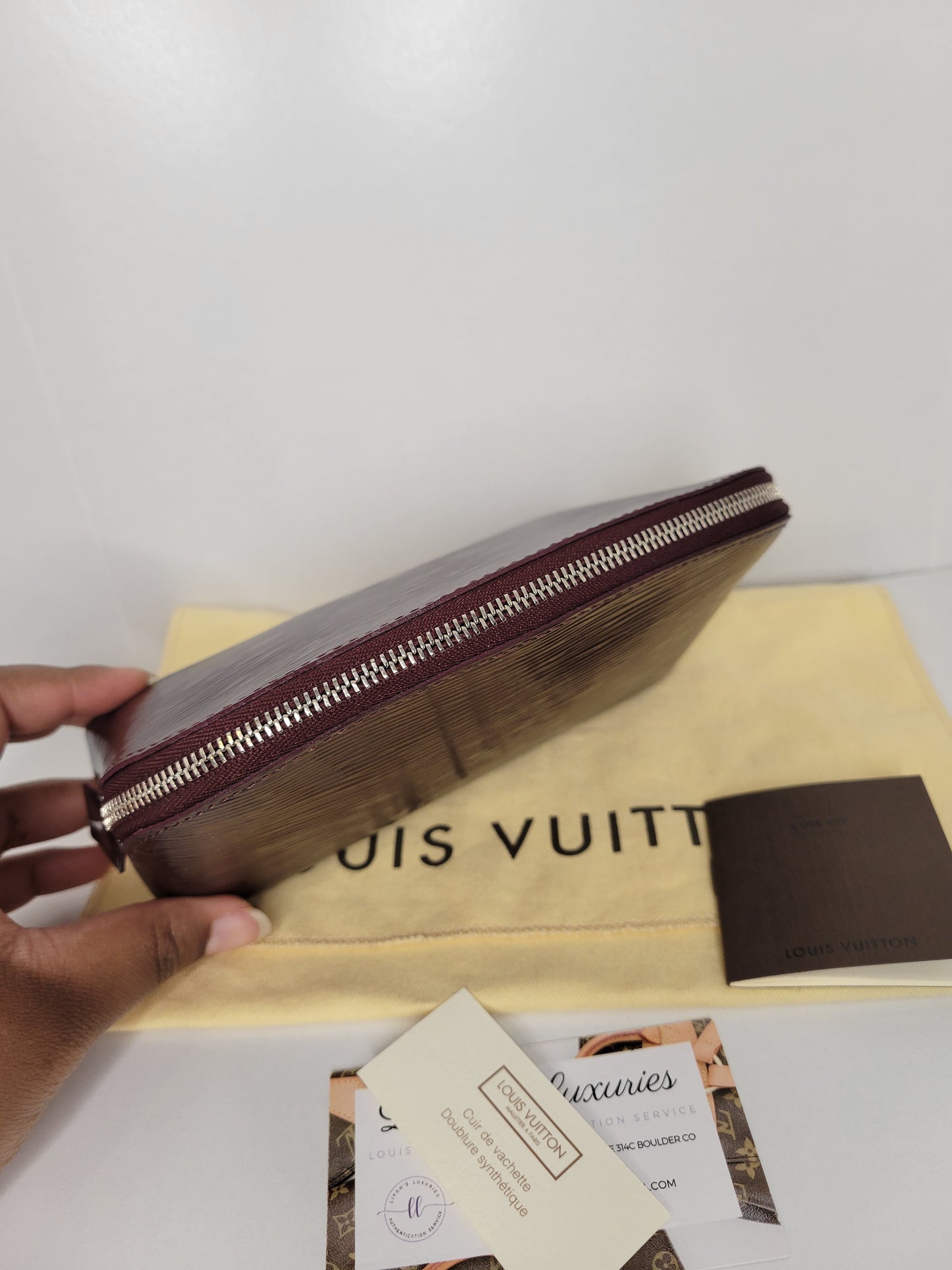 Louis Vuitton Epi Cosmetic Pouch PM Electric Prune CA1132