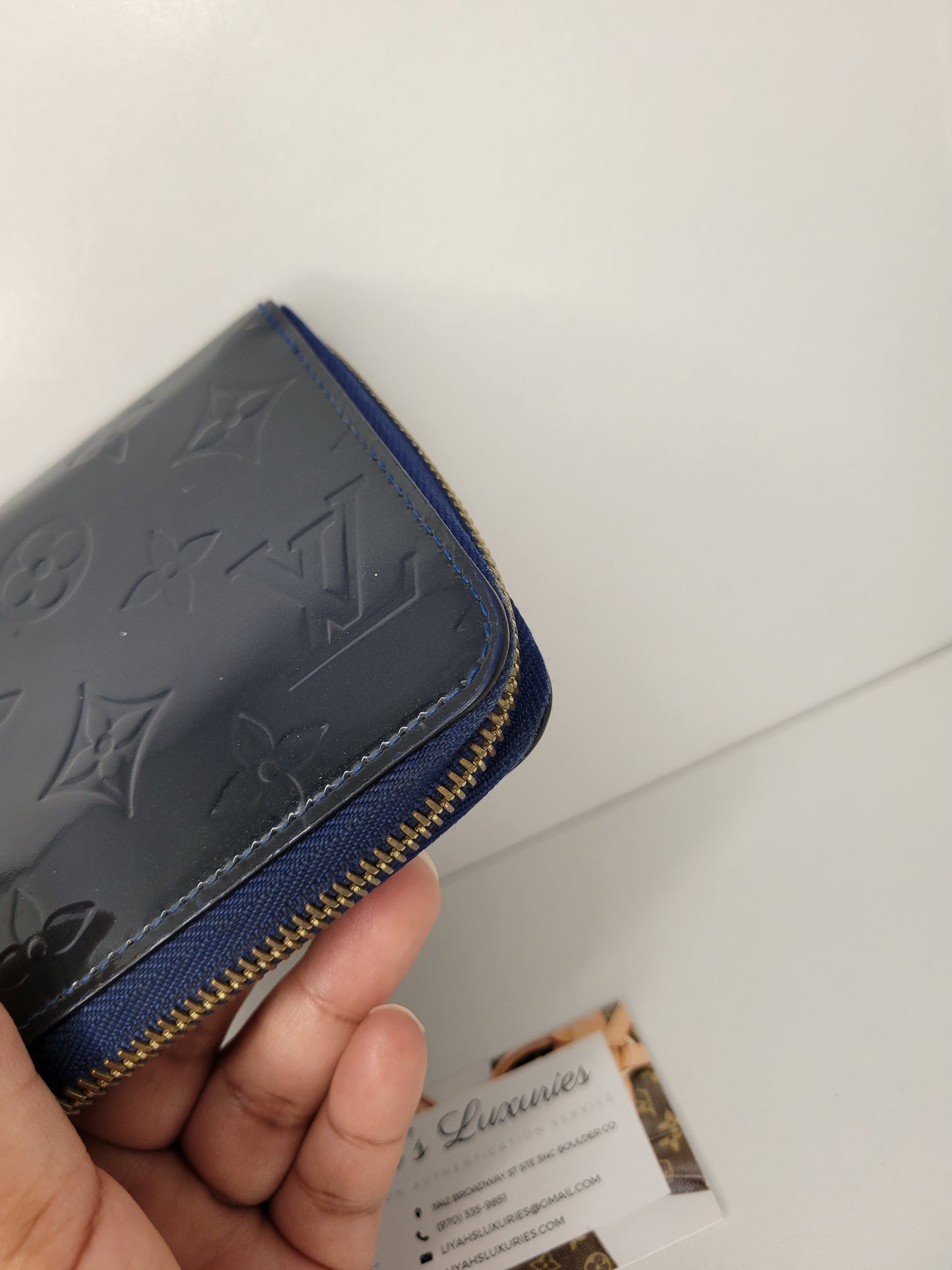 Louis Vuitton Vernis Grand Bleu Zippy Wallet