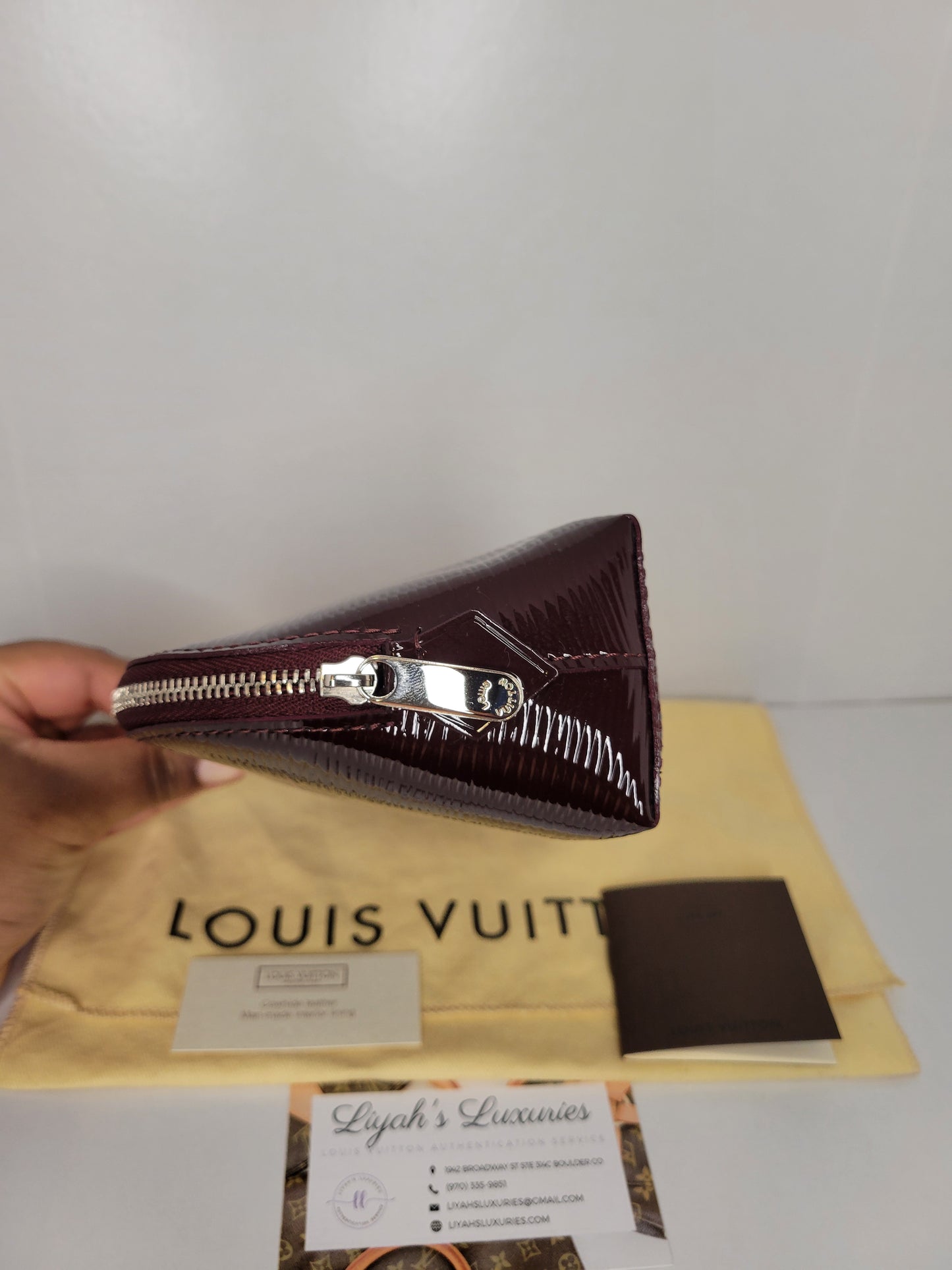 Louis Vuitton Epi Cosmetic Pouch PM Electric Prune CA1132