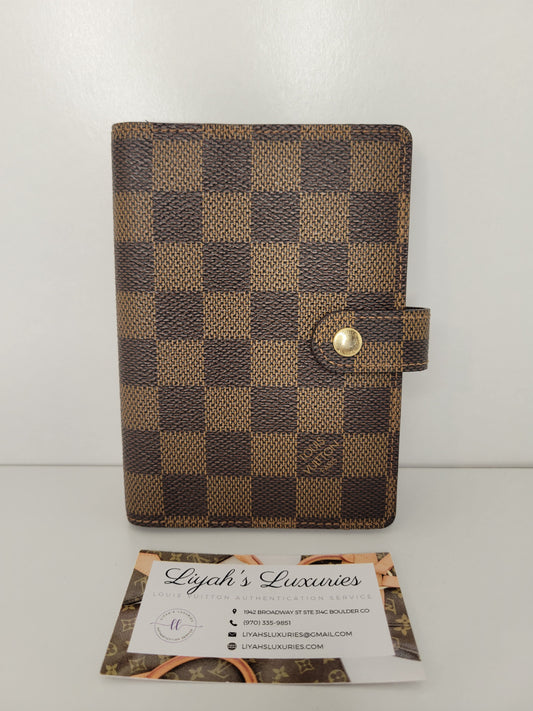 Louis Vuitton Damier Ebene Small Ring Agenda Cover / Agenda PM