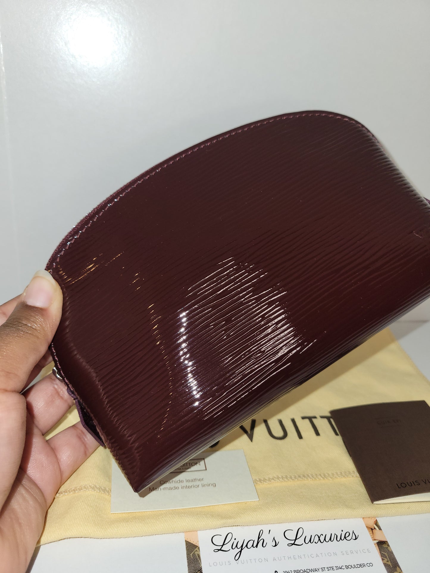 Louis Vuitton Epi Cosmetic Pouch PM Electric Prune CA1132