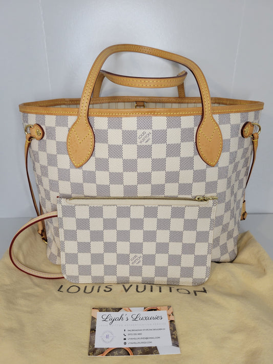 Louis Vuitton Damier Azur Neverfull PM & Pochette AR1134