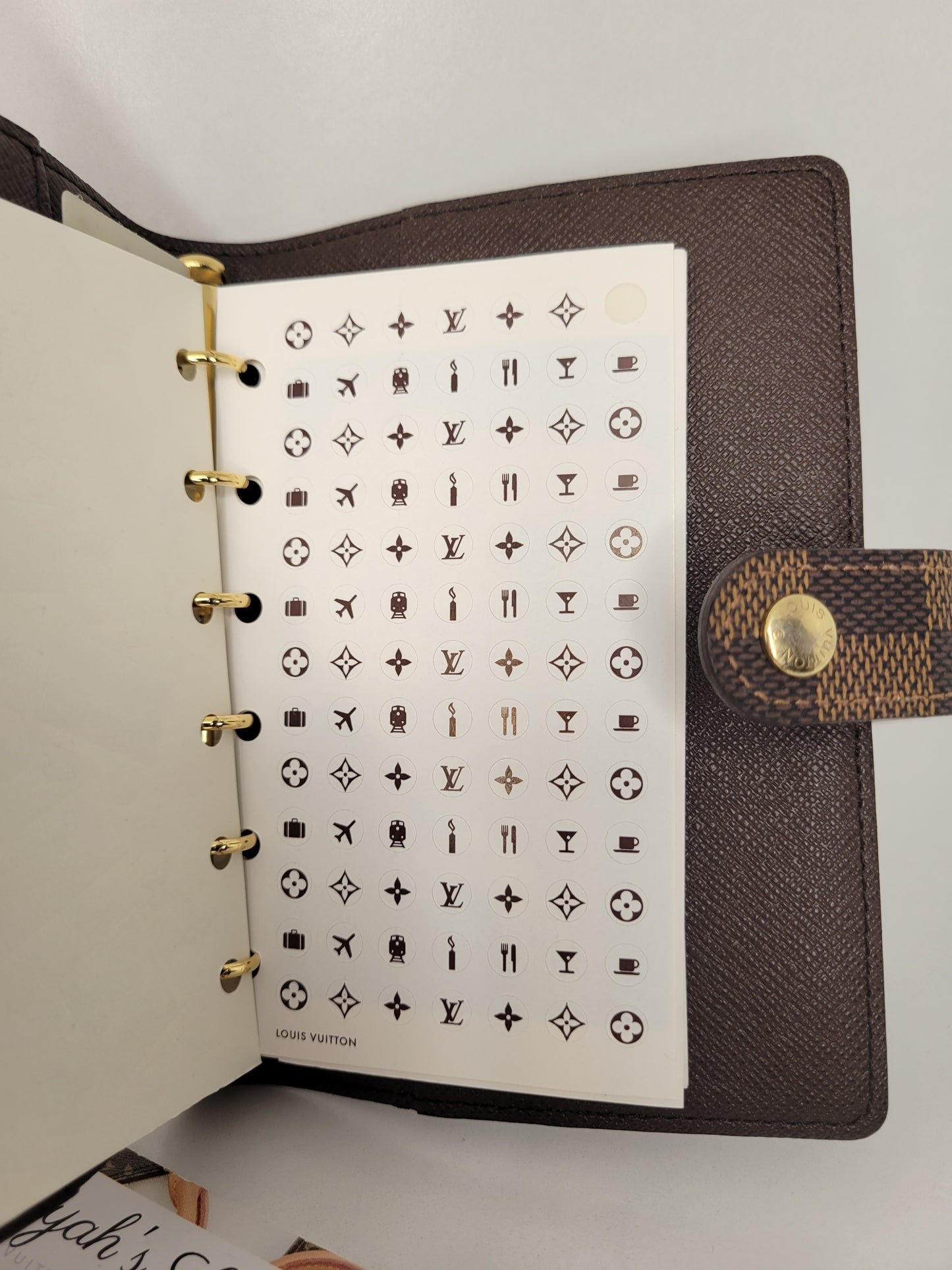 Louis Vuitton Damier Ebene Small Ring Agenda Cover / Agenda PM