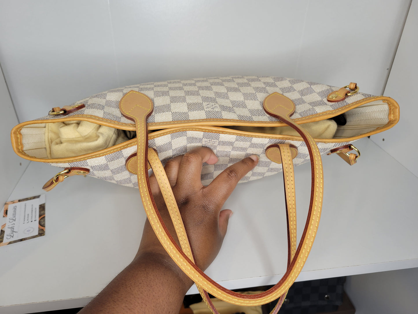 Louis Vuitton Damier Azur Neverfull PM & Pochette AR1134