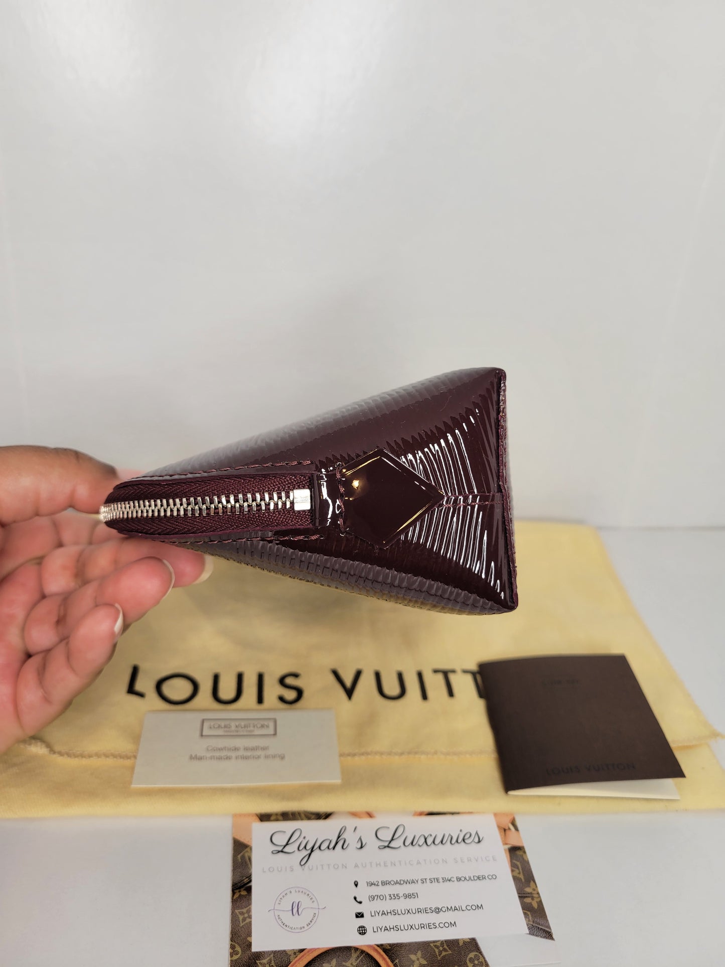 Louis Vuitton Epi Cosmetic Pouch PM Electric Prune CA1132