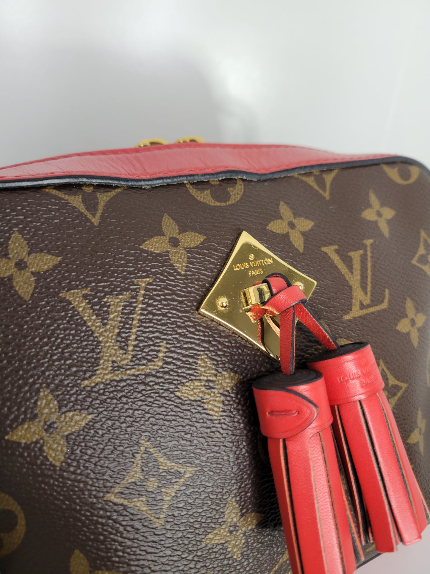 Louis Vuitton Red Monogram Saintonge Crossbody Bag
