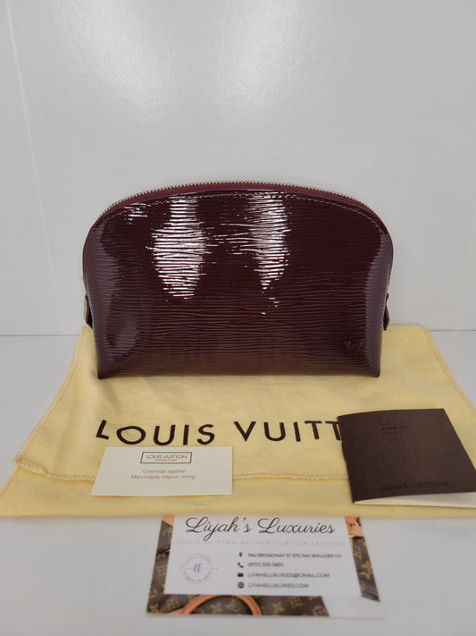 Louis Vuitton Epi Cosmetic Pouch PM Electric Prune CA1132