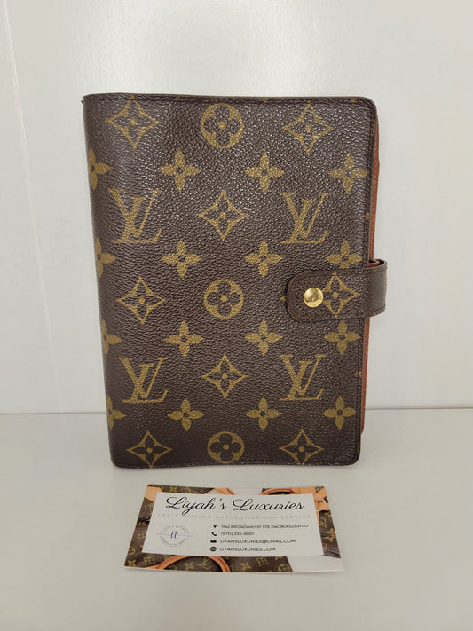 Louis Vuitton Monogram Medium Ring Agenda Cover / Agenda MM with Inserts